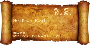 Wolfram Raul névjegykártya